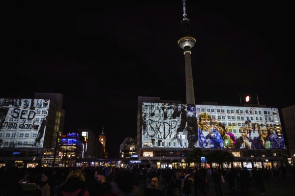 DEU Germany Germany Berlin Light projections and art installations to mark the 30th anniversary of the fall of the Berlin Wall on 9 Nov. 1989