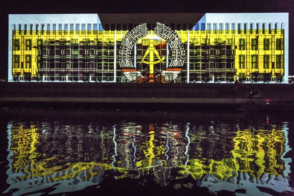 DEU Germany Germany Berlin Light projections and art installations for the 30th anniversary of the fall of the Berlin Wall on 9 Nov. 1989. projection on the City Palace