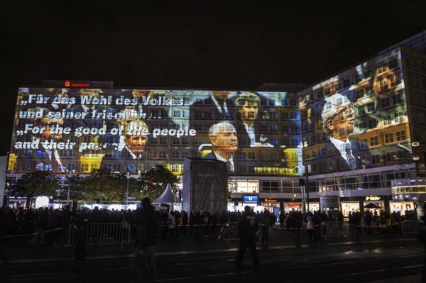 DEU Germany Germany Berlin Light projections and art installations to mark the 30th anniversary of the fall of the Berlin Wall on 9 Nov. 1989