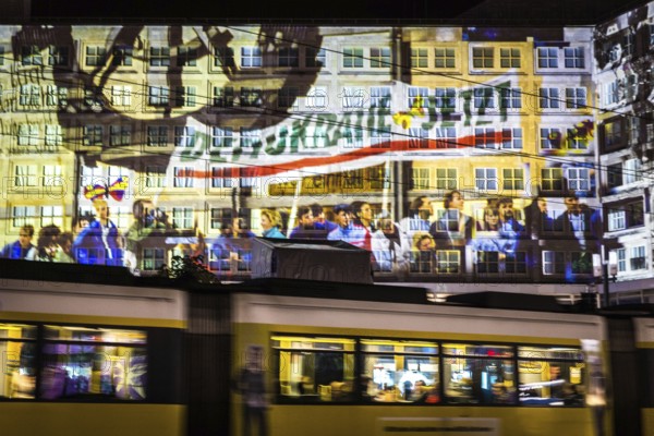 DEU Germany Germany Berlin Light projections and art installations to mark the 30th anniversary of the fall of the Berlin Wall on 9 Nov. 1989