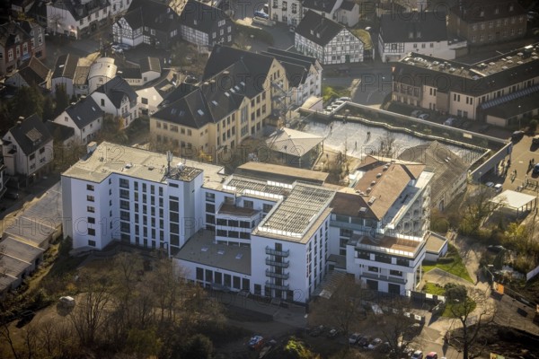 Aerial photo, retirement home GVS Herdecke, primary school, Robert-Bonnermann-Schule, Herdecke, Ruhr area, North Rhine-Westphalia, Germany, DE, Europe, birds-eyes, view, aerial photograph, aerial photography, aerial photography, overview, overview, bird's eye view, education, pupils, college, training, school year, homework, class, year group, education, pedagogy, living, in old age, retirement home, old people's home, care for the elderly
