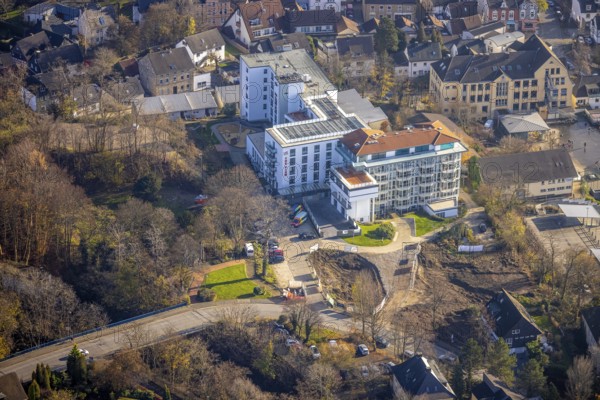 Aerial photo, retirement home GVS Herdecke, Herdecke, Ruhr area, North Rhine-Westphalia, Germany, DE, Europe, birds-eyes, view, aerial photography, aerial photography, overview, overview, bird's eye view, living, in old age, retirement home, old people's home, care for the elderly