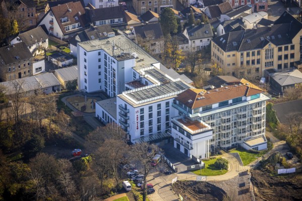 Aerial photo, retirement home GVS Herdecke, Herdecke, Ruhr area, North Rhine-Westphalia, Germany, DE, Europe, birds-eyes, view, aerial photography, aerial photography, overview, overview, bird's eye view, living, in old age, retirement home, old people's home, care for the elderly