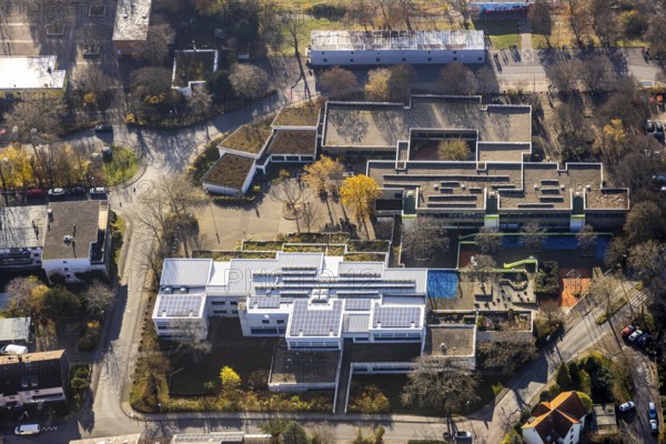 Aerial photo, Grunschule Werner Richard Schule, Realschule am Bleichstein, Herdecke, Ruhr area, North Rhine-Westphalia, Germany, DE, Europe, birds-eyes, view, aerial photography, aerial photography, overview, overview, bird's eye view, education, pupils, college, training, school year, homework, class, year group, education, pedagogy