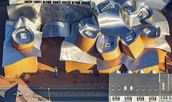 Aerial photograph, Marta Herford Museum, Herford city, Herford, Ostwestfalen-Lippe, OWL, North Rhine-Westphalia, Germany, DE, Europe, Goebenstraße, culture, art, aerial photograph, aerial photography, aerial photography, museum, Museum of Art Architecture Design, OWL book, OWL book, Ostwestfalenbuch, overview, event location, bird's-eye view, birds-eyes view, cultural use, overview