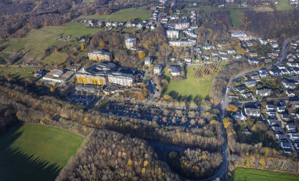 Aerial view, community hospital Herdecke, Westende, Herdecke, Ruhr area, North Rhine-Westphalia, Germany, DE, Europe, birds-eyes, view, aerial photography, aerial photography, overview, overview, bird's eye view, health, care, doctors, medicine, surgery, therapy