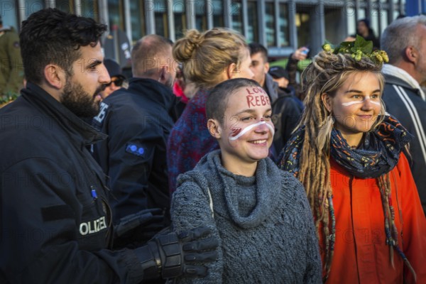 DEU Germany Germany Berlin Demonstrators of the Extinction Rebellion movement during the occupation of Potsdamer Platz