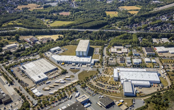 Aerial view, Friedrich der Große industrial estate, Herne, Ruhr area, North Rhine-Westphalia, Germany, DE, Europe, commercial enterprises, commercial area, commercial location, commercial use, industrial area, aerial photograph, aerial photography, aerial photography, Rhine-Ruhr metropolitan region, overview, bird's-eye view, birds-eyes view, overview
