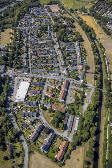 Aerial view, LIDL supermarket, residential area Paul-Gerhardt-Straße, Pöppinghauser Straße, Herne, Ruhr area, North Rhine-Westphalia, Germany, DE, Europe, aerial view, aerial photography, aerial photography, Rhine-Ruhr metropolitan region, overview, bird's-eye view, overview