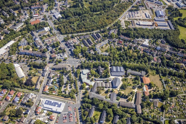Aerial photo, Hiberniaschule Herne, Hibernia Kindergarten, Holsterhauser Straße, road traffic office, Herne, Ruhr area, North Rhine-Westphalia, Germany, authority, education, educational institution, DE, Europe, green belt, educational institute, aerial photo, aerial photography, aerial photography, Rhine-Ruhr metropolitan region, school, overview, bird's-eye view, overview