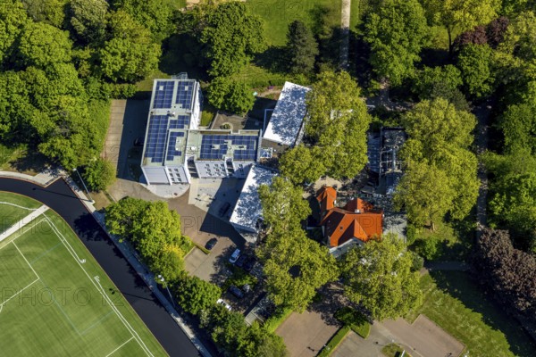 Aerial photo, Parkhotel Herne, Herne, Ruhr area, North Rhine-Westphalia, Germany, DE, Europe, gastronomy, hotel, hotel facilities, hotel business, aerial photography, aerial photography, overview, bird's-eye view, birds-eyes view, overview