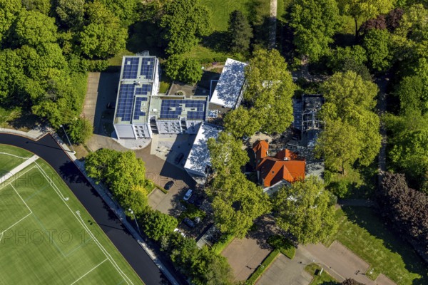 Aerial photo, Parkhotel Herne, Herne, Ruhr area, North Rhine-Westphalia, Germany, DE, Europe, gastronomy, hotel, hotel facilities, hotel business, aerial photography, aerial photography, overview, bird's-eye view, birds-eyes view, overview