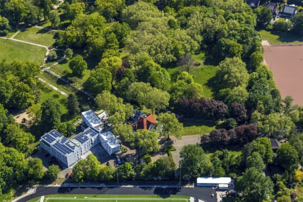 Aerial photo, Parkhotel Herne, Herne, Ruhr area, North Rhine-Westphalia, Germany, DE, Europe, gastronomy, hotel, hotel facilities, hotel business, aerial photography, aerial photography, overview, bird's-eye view, birds-eyes view, overview