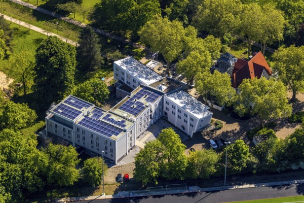 Aerial photo, Parkhotel Herne, Herne, Ruhr area, North Rhine-Westphalia, Germany, DE, Europe, gastronomy, hotel, hotel facilities, hotel business, aerial photography, aerial photography, overview, bird's-eye view, birds-eyes view, overview