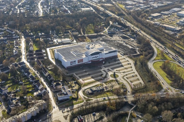 Aerial view, Zurbrüggen Wohn-Zentrum Herne, Herne-Süd, Herne, Ruhr area, North Rhine-Westphalia, Germany, Am Westerfeld, DE, Europe, commercial enterprises, commercial space, commercial area, commercial location, commercial use, aerial photograph, aerial photography, aerial photography, furniture store, overview, bird's eye view, birds-eyes view, overview