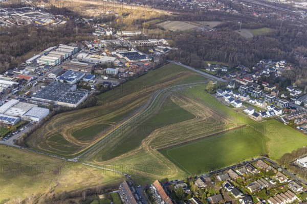 Aerial view, Planned construction area in the area Castroper Straße / An der Lime tree in Södingen in Herne, Ruhr area, North Rhine-Westphalia, Germany, Herne, DE, Europe, birds-eyes, view, aerial photograph, aerial photography, aerial photography, overview, overview, bird's eye view, construction, construction area, construction planning, construction areas