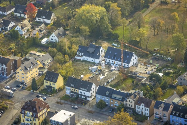 Aerial view, construction site, residential buildings Ostenallee, Uentrop, Hamm, Ruhr area, North Rhine-Westphalia, Germany, construction work, construction, construction area, building site, building plots, construction project, construction site, DE, Europe, property tax, Hasenstraße, real estate, aerial photograph, aerial photography, aerial photography, overview, bird's eye view, residential complex, living and living, residential area, residential buildings, residential quality, residential neighbourhood, housing estate, birds-eyes view, overview