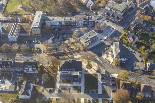 Aerial view, Heessener Markt, Bürgeramt Heessen, &lt, amtsstraße, Heessen, Hamm, Ruhr area, North Rhine-Westphalia, Germany, DE, Europe, birds-eyes view, aerial photograph, aerial photography, aerial photography, overview, overview, bird's eye view