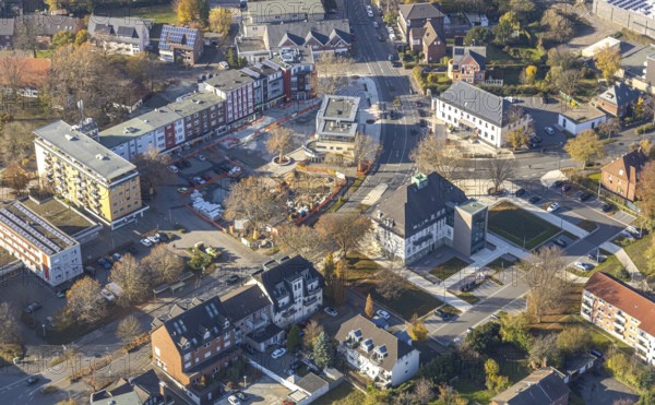 Aerial view, Heessener Markt, Bürgeramt Heessen, &lt, amtsstraße, Heessen, Hamm, Ruhr area, North Rhine-Westphalia, Germany, DE, Europe, birds-eyes view, aerial photograph, aerial photography, aerial photography, overview, overview, bird's eye view