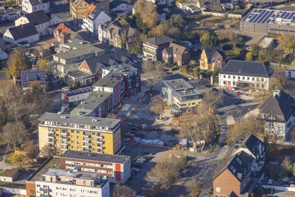 Aerial view, Heessener Markt, Bürgeramt Heessen, &lt, amtsstraße, Heessen, Hamm, Ruhr area, North Rhine-Westphalia, Germany, DE, Europe, birds-eyes view, aerial photograph, aerial photography, aerial photography, overview, overview, bird's eye view