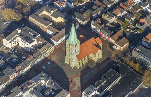 Aerial view, Protestant Church St Paul's Church Hamm, market place Hamm, centre, Hamm, Ruhr area, North Rhine-Westphalia, Germany, DE, Europe, birds-eyes view, aerial view, aerial photography, aerial photography, overview, bird's eye view