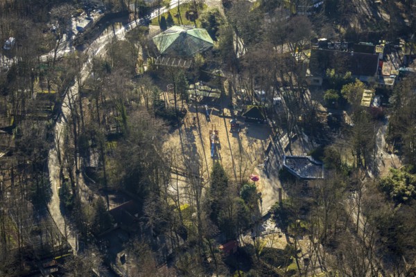 Aerial view, zoo Hamm, reconstruction playground, Hamm, Ruhr area, North Rhine-Westphalia, Germany, DE, Europe, children's farm, aerial view, aerial photography, aerial photography, overview, bird's eye view, zoo, birds-eyes view, overview