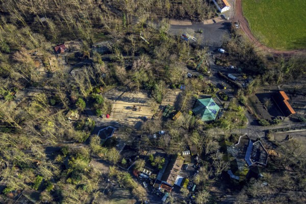 Aerial photo, Hamm Zoo, Hamm, Ruhr area, North Rhine-Westphalia, Germany, DE, Europe, children's farm, aerial photo, aerial photography, aerial photography, overview, bird's eye view, zoo, birds-eyes view, overview