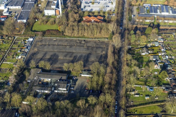 Aerial photo, Hamm zoo, Hamm climbing park, new car park at Hamm zoo, Hamm, Ruhr area, North Rhine-Westphalia, Germany, DE, Europe, greenway, life support, aerial photo, aerial photography, aerial photography, organisation, overview, bird's eye view, birds-eyes view, overview