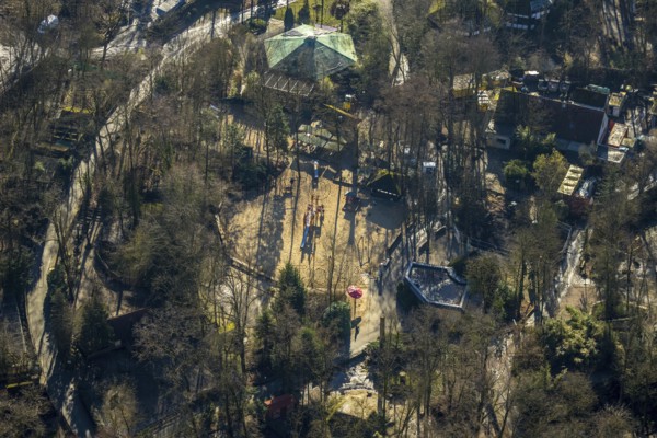 Aerial view, zoo Hamm, reconstruction playground, Hamm, Ruhr area, North Rhine-Westphalia, Germany, DE, Europe, children's farm, aerial view, aerial photography, aerial photography, overview, bird's eye view, zoo, birds-eyes view, overview