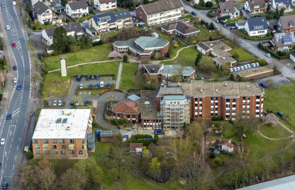 Aerial view, Evangelisches Altenheim Hamm, Amalie-Sieveking-Haus, extension building site, Hamm, Ruhr area, North Rhine-Westphalia, Germany, retirement home, nursing home, care and nursing, DE, Europe, aerial view, aerial photography, aerial photography, care facility, retirement home, retirement residence, retirement home, senior centre, overview, bird's eye view, birds-eyes view, overview