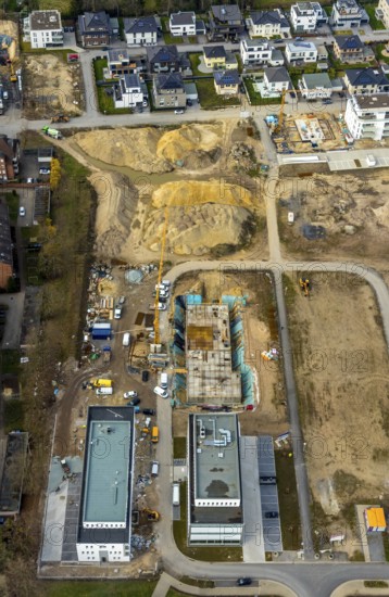 Aerial view, construction area SCI:Q Science Quarter Hamm, Bad Hamm, Hamm, Ruhr area, North Rhine-Westphalia, Germany, education, educational institution, DE, Europe, aerial view, aerial photography, aerial photography, Marker Allee, Paracelsuspark, Science Quarter Hamm, Techpark, overview, university, bird's eye view, science quarter, birds-eyes view, overview