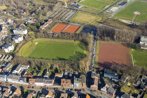 Aerial view, Glück-Auf-Stadion, Lippepark Hamm - Schacht Franz, Herringen, Hamm, Ruhr area, North Rhine-Westphalia, Germany