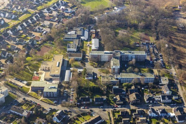 Aerial view, LWL-Universitätsklinik Hamm, Hamm, Ruhr area, North Rhine-Westphalia, Germany, DE, Europe, healthcare, hospital, clinic, clinic centre, hospital, aerial photography, aerial photography, medical facility, medical assistance, emergency service, overview, bird's eye view, birds-eyes view, overview, medical care