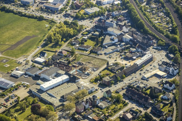 Aerial view, construction area Seeburger Straße and new building Münsterstraße, Heessener Straße, Hamm, Ruhr area, North Rhine-Westphalia, Germany, Duisburg, DE, Europe, birds-eyes view, aerial view, aerial photography, aerial photography, overview, bird's eye view