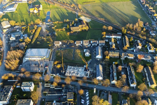 Aerial view, Selmiger Heide, new development area Manfred-Billinger-Straße, Weetfelder Straße, Netto Discounter, Hamm, Ruhr area, North Rhine-Westphalia, Germany, DE, Europe, birds-eyes view, aerial photograph, aerial photography, aerial photography, overview, bird's eye view
