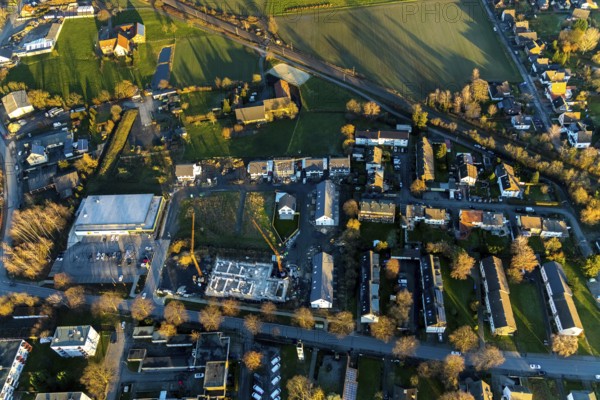 Aerial view, Selmiger Heide, new development area Manfred-Billinger-Straße, Weetfelder Straße, Netto Discounter, Hamm, Ruhr area, North Rhine-Westphalia, Germany, DE, Europe, birds-eyes view, aerial photograph, aerial photography, aerial photography, overview, bird's eye view