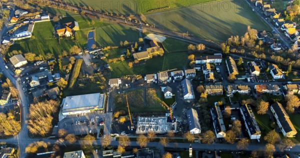 Aerial view, Selmiger Heide, new development area Manfred-Billinger-Straße, Weetfelder Straße, Netto Discounter, Hamm, Ruhr area, North Rhine-Westphalia, Germany, DE, Europe, birds-eyes view, aerial photograph, aerial photography, aerial photography, overview, bird's eye view