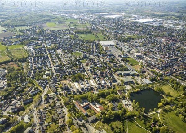 Aerial view, Hamm-Westen, building area Auf der Geist, semi-detached houses, Hamm, Ruhr area, North Rhine-Westphalia, Germany, Duisburg, DE, Europe, birds-eyes view, aerial view, aerial photography, aerial photography, overview, bird's eye view