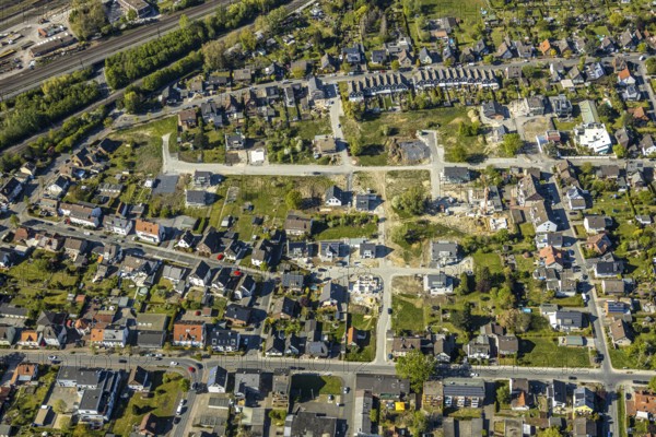 Aerial view, construction area Danielstraße in Lohauserholz, new development area, Hamm, Ruhr area, North Rhine-Westphalia, Germany, Duisburg, DE, Europe, birds-eyes view, aerial photography, aerial photography, overview, overview, bird's eye view