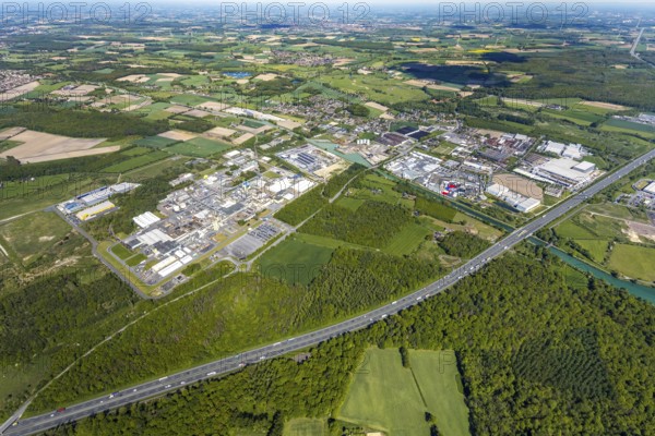 Aerial view, Uentrop DuPont plant, overview of the Dupont chemical plant, plastics plant, high-performance plastics Zytel®HTN, Hamm, Ruhr area, North Rhine-Westphalia, Germany, DE, Europe, birds-eyes view, aerial photograph, aerial photography, aerial photography, overview, bird's eye view