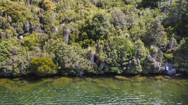 A lake in the mountains of Tasmania, photograped with a drone