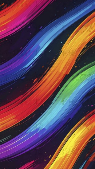 Abstract digital art featuring vibrant, intersecting neon lines creating a geometric pattern, Intersecting neon lines form a vibrant abstract geometric grid against a black background, Seamless looping illustration, colorful diagonal lines, creating a modern dynamic template background, vibrant colored lines and geometric forms for business or technology wallpaper, AI generated