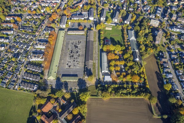 Aerial photo, Hamm Federal Administration Office and Main Customs Office, Central Accommodation Facility for Refugees (ZÜ), Sankt-Georgs-Platz, Uentrop, Hamm, Ruhr area, North Rhine-Westphalia, Germany, DE, Europe, aerial photography, overview, birds-eyes view, overview