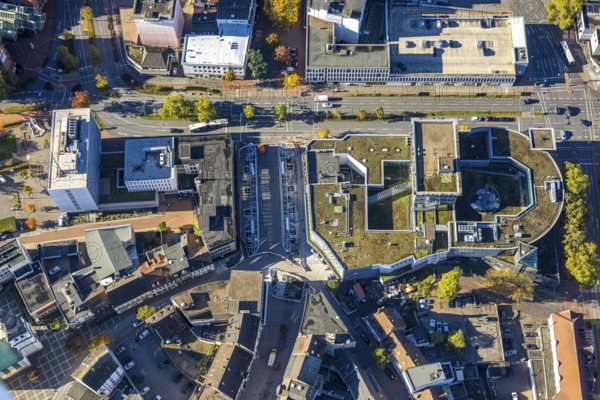 Aerial view, city gallery on Westring and construction site, Mitte, Hamm, Ruhr area, North Rhine-Westphalia, Germany, construction site, building plots, construction project, construction site, city, DE, Europe, aerial photography, aerial photography, new building, overview, birds-eyes view, overview, birds-eyes view, overview