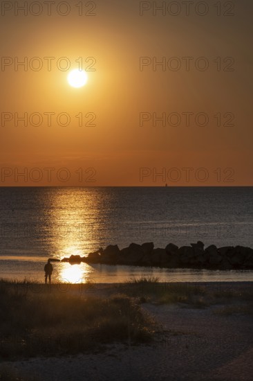 Sunset on the Baltic Sea, Darß, Ahrenshoop, Mecklenburg-Western Pomerania, Germany