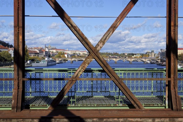 Old Vysehrad railway bridge linking the Nusle Valley with Smichov, Vyton, Prague, Czech Republic