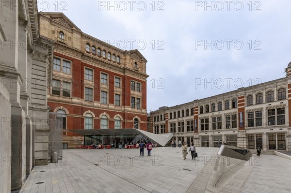 London, United Kingdom - 15 May 2025: The new exhibition road entrance plaza of the Victoria and Albert Museum