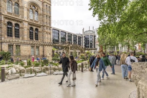 London, United Kingdom - 15 May 2025: Tourists and visitors entering the Natural History Museum