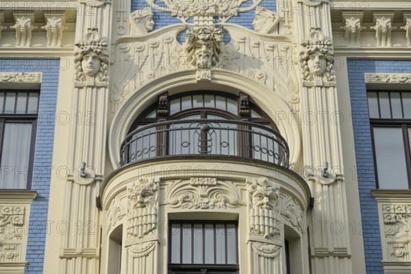 Art Nouveau residential building, Art Nouveau district, Alberta iela 8 - home of Michail Eisenstein, Alberta Iela, Old Town, Riga, Latvia