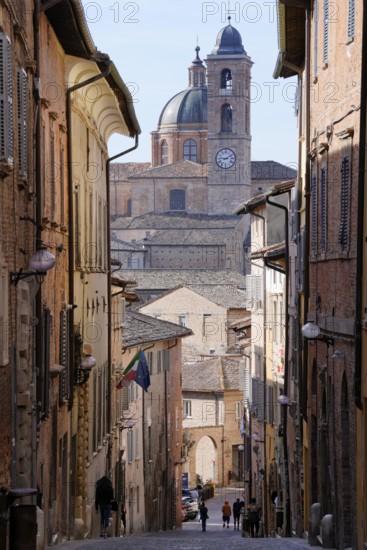 View of Convento San Francesco from Porta San Lucia, Urbino, Pesaro and Urbino Province, Marche, Italy